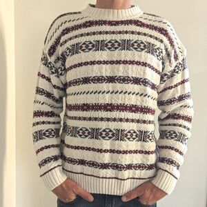 Woods & Gray Vintage Fair Isle Men's Crewneck Cotton Pullover Sweater